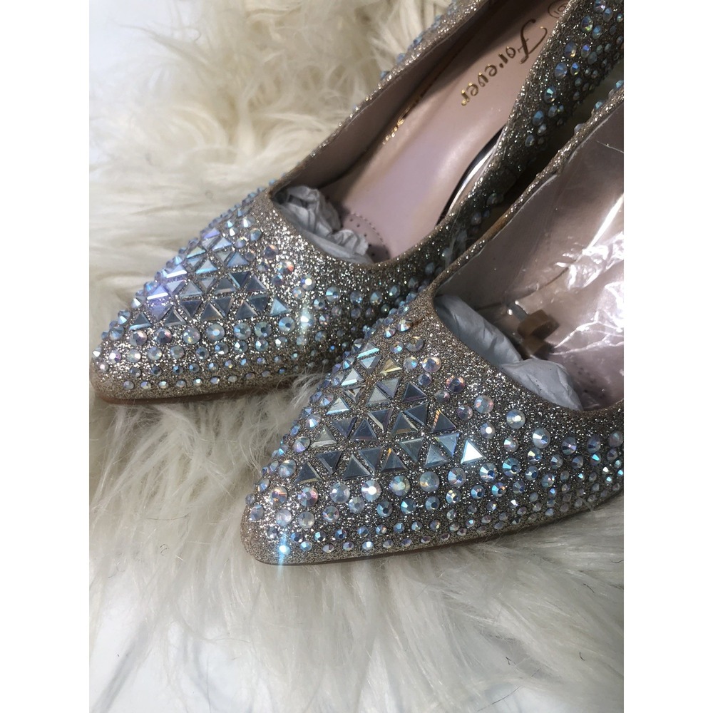 Forever-Women‎ Event 94 Champagne Glitter Stilettoes  PUMP BRAND NEW SIZE 7.5 - Picture 6 of 13